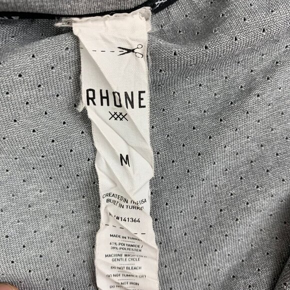 Rhone Mens 1/4 Zip Medium Gray Lightweight Long Sleeve Ventilated Performance - Picture 3 of 6